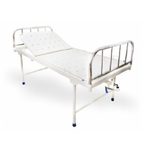 Lit d'hôpital semi Fowler manuel de qualité supérieure avec panneau laminé en acier inoxydable - Product Image 1