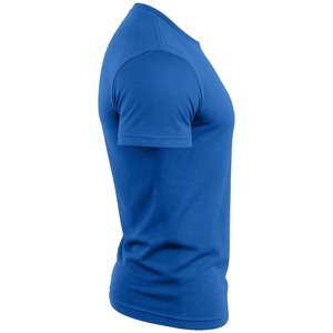 Men's Blue Cotton Poplin for Shirt Short Sleeve Casual Button <b>Down</b> Collar Summer Breathable Solid Color Custom Logo 140g - Product Image 5