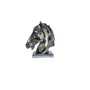 Decorative Aluminium Horse <b>Face</b> With Base For Table Top Decoration <b>Polish</b> Finished Tableware Item For Table Decor - Product Image 1