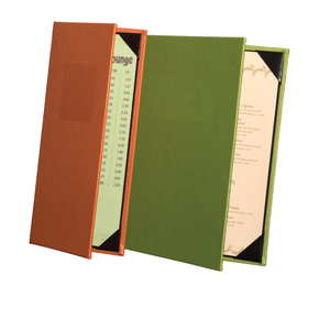 Cubierta de menú personalizada de alta calidad, cuero genuino, 2 vistas, buena oferta - Product Image 1