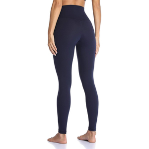 Leggings de yoga pour femmes à taille haute avec logo personnalisé, respirants, sans couture, pantalon capri, taille élastique, froncés, en élasthanne/nylon imprimé - Product Image 2