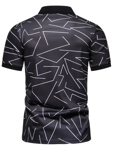 Polo informal con serigrafía de manga corta de tela de punto de poliéster 100% transpirable de alta calidad para hombre para verano - Product Image 3