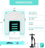 Plateforme de ponton gonflable en PVC pour animaux de compagnie, bateau flottant, chaises de ponton, capacité 100-500 kg, pour loisirs aquatiques, 5-10 personnes
