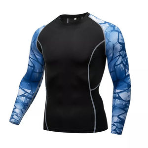 Rash Guards Men Rash Guard Sports Wear Solid Color Custom Logo Printing Breathable Latest Design Long Sleeves Rash Guard - Product Image 1