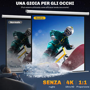 Homcom 85 "จอโปรเจคเตอร์มอเตอร์ที่มีการควบคุมระยะไกล, พลาสติกและโลหะ, 176.5x8x176.5เซนติเมตร, สีขาว - Product Image 4