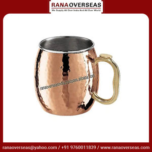 Top Vente Martelé En Acier Inoxydable Moscou Mule Tasses Cuivre Plaqué Avec Poignée Pour La Maison Hôtel Bar Restaurant Partie - Product Image 6
