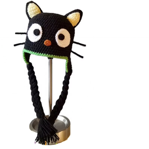 Custom Black Cat Crochet <b>Bonnet</b> Pattern for Adult Party or Outdoor Adventures Includes Beanie Tutorial - Product Image 2