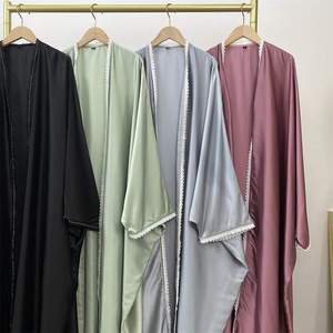 New Arrivals Butterfly Style <b>Kaftan</b> Abaya High Quality Satin Silk Hijab Muslim <b>Women</b> Plus Size Customized Sizes Ramadan Eid - Product Image 3