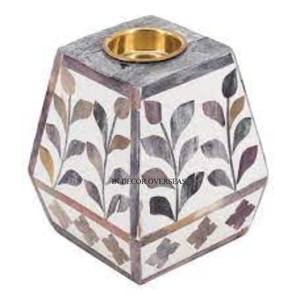 Nácar trabajo mosaico de Color blanco y negro cuentas y chapado en oro Metal incienso Bakhoor quemador hogar fragancia suministros - Product Image 6