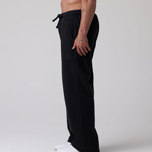 Pantalon de survêtement empilé personnalisé pantalon de jogging pantalon de survêtement hommes coton français éponge pantalon de survêtement évasé pantalon de survêtement droit vente en gros - Product Image 2