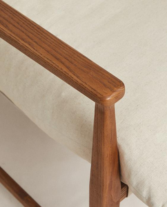 Silla de comedor moderna de madera con acolchado grueso - Product Image 3