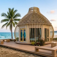Petite maison préfabriquée en acier de luxe en bambou moderne pour complexe hôtelier