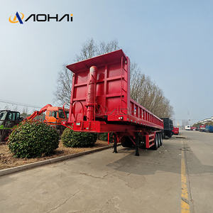 40-тонный грузовик 3-осевой задний самосвал Полуприцепы Трактор Гидравлический самосвал прицеп из железа - Product Image 2