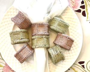 Ronds de serviette, ronds de serviette en rotin, ronds de serviette en osier, décor de table - Product Image 1