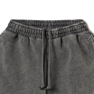 Pantalon de jogging en coton lavé pour hommes taille haute personnalisable streetwear bas de piste avec anti-rides style hip hop mode - Product Image 4