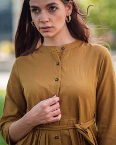 Vestido Bohemio Sofia de Algodón con Botones, Casual, para Ocasiones Especiales, Color Marrón Toffee, para Verano - Product Image 2