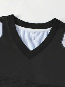 Camiseta de fútbol Boxy Fit Mesh 100% algodón Camiseta para hombre Camiseta de malla de fútbol estampada de ajuste suelto - Product Image 3