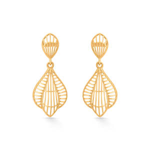 Pendientes de Aro y Tipo Huggie con Filigrana Geométrica en Oro, Estilo Moderno - Product Image 3