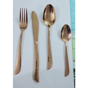 Juego de cubiertos de acero inoxidable Cubiertos de lujo con acabado de cobre Vajilla elegante Ideal para restaurantes, catering, hogares - Product Image 1