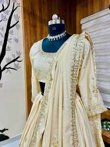 Designer Chinon Soie Zar & Séquence Brodé Lehenga Choli Avec Dupatta Bollywood Style Lehenga Indien À La Mode Lehenga Set - Product Image 2