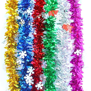 BINLU 2M Copos de nieve Guirnalda de oropel de Navidad Decoraciones para interiores y exteriores para coronas y guirnaldas de Navidad - Product Image 1