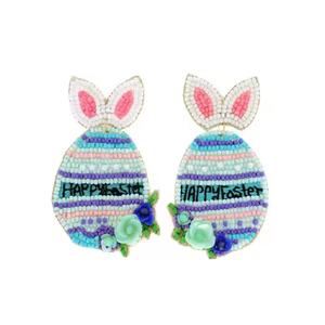 Gran oferta, pendientes de cuentas de conejito de zanahoria de Pascua Rosa hechos a mano, bonitos pendientes colgantes de conejo de vacaciones para mujer, joyería - Product Image 6