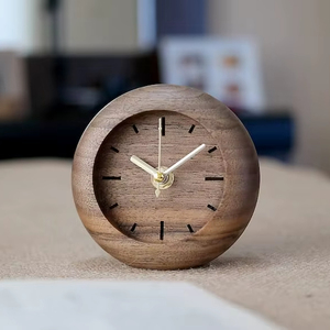 Reloj de escritorio de madera de nogal para dormitorio, reloj de mesa moderno de escritorio vintage reloj pequeño Retro creativo - Product Image 1