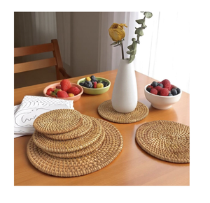 Rattan <b>Placemat</b> Coasters Table Setting Solutions Bulk Quantity - Product Image 1