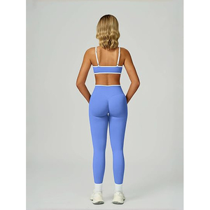 women sets yoga activewear bra top and leggings high waist seamless flexible stretch breathable fitness gear - Product Image 3