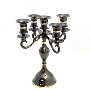 Candelabro de 5 brazos de diseño elegante-Pall Mall (níquel negro) portavelas de Metal único para decoración del hogar - Product Image 1