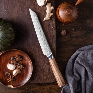 Vente en gros personnalisé de qualité supérieure OEM ODM service professionnel japonais manche en bois couteau de cuisine damas couteau de cuisine à trancher - Product Image 4