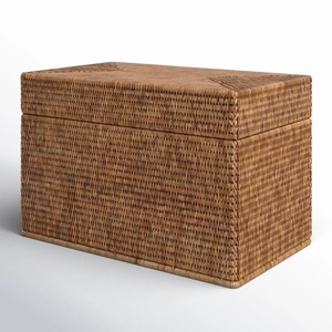 Rattan <b>basket</b> <b>with</b> opening <b>lid</b> Handmade Storage <b>Basket</b> Wholesale eco-friendly Made in Viet Nam - Product Image 3