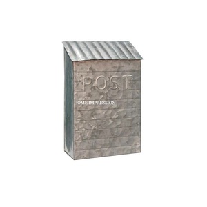 Handmade Customized Household Mail <b>Boxes</b> Huge Capacity Rust Resistant Galvanized Steel Grey Color <b>Wall</b> <b>Mount</b> Mailbox Supplies - Product Image 1