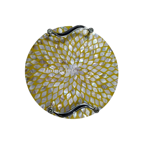 Le plus nouveau plateau de service de nourriture de marbre de conception avec des poignées de feuille en métal le plateau de service de nourriture de forme rectangulaire de la plus haute qualité - Product Image 4