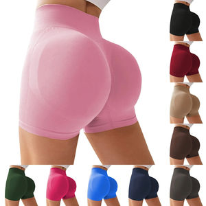 Women's Breathable Quick Dry High Elastic Scrunch Butt Gym Fitness <b>Leggings</b> Low Waist Seamless Yoga Shorts - Product Image 2