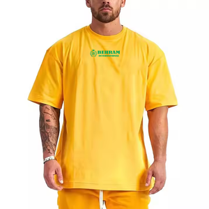 T-shirts pour hommes de haute qualité 100% coton, grande taille, épaules tombantes, manches courtes, col rond, écologiques, respirants - Product Image 3