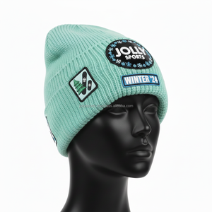 Gorro de Punto Acrílico Suave para Mujer, 320 GSM, Gorro de Invierno Cálido, Colores Pastel, Logotipo Personalizado, Parche Bordado, Gorro Jacquard - Product Image 3