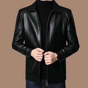 Windproof Warm <b>Winter</b> <b>Leather</b> <b>Jacket</b> for Men Premium Quality Zipper <b>Leather</b> <b>Jacket</b> for Men - Product Image 5