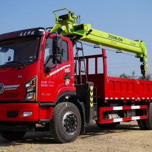 شاحنة رافعة مثبتة على شاحنة نقل ذات سطح مسطح بحمولة ثمانية أطنان وخمسة أقسام - Product Image 1