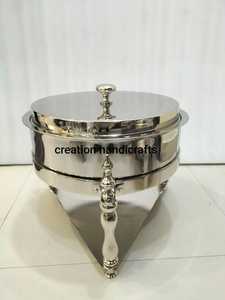 Rattan de luxe de forme ronde de qualité supérieure chauffe-plats chauffe-plats chauffe-plats fabriqué en acier inoxydable et canne naturelle - Product Image 6