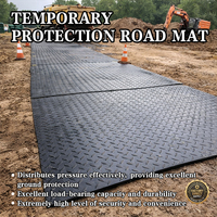 Système de tapis de protection au sol en PE haute résistance pour accès par grue sur terrain montagneux dans les chantiers d'installation d'éoliennes