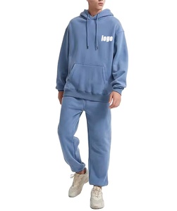 Vente chaude de haute qualité 100% coton 2 pièces ensemble à capuche imprimé rouge et noir survêtements de sport pour hommes - Product Image 5