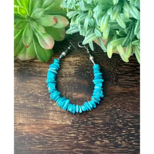 Navajo Made Kingman Turquoise & Sterling <b>Silver</b> <b>Beaded</b> Pearl <b>Bracelet</b>-Fine Jewelry - Product Image 1