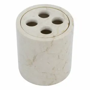 Soporte para cepillo de dientes de mármol champán, soporte para cepillo de dientes de mármol en blanco, soporte para cepillo de dientes redondo - Product Image 1