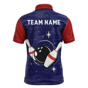 Quick Dry Printed OEM Service New Arrival High Quality Custom <b>Bowling</b> Polo <b>Shirt</b> 100% Polyester Breathable <b>Bowling</b> Strike Team - Product Image 2