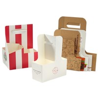 Caja de Papel Impresa Personalizada con Asa para Comida y Bebidas para Llevar, Empaque para Comida Rápida, Café, Té con Leche, Caja de Regalo