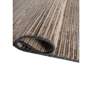 Alfombras de Yute y Cáñamo Tejidas a Mano en Color Beige y Marrón, Modelo Hwju-104 con Patrón de Rayas para Uso Doméstico - Product Image 2