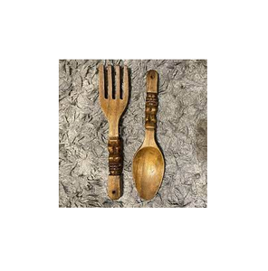 Tenedor de madera de acacia, vajilla de estilo clásico Natural, juego de cubiertos de madera hecho a mano, producto más vendido personalizado - Product Image 5