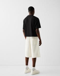 T-shirt grande taille pour hommes personnalisé style de rue 100% coton Boxy court et lourd imprimé pour hommes - Product Image 3