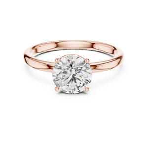 Anillo de compromiso de diamante de corte redondo cultivado en laboratorio de 1 quilate, anillo de bodas de diamante de laboratorio de oro amarillo/Blanco/rosa de 14K - Product Image 3